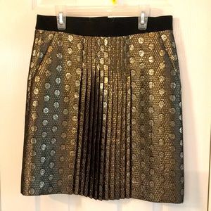 J CREW PLEATED METALlIC POLKA DOT SKIRT SIZE 0